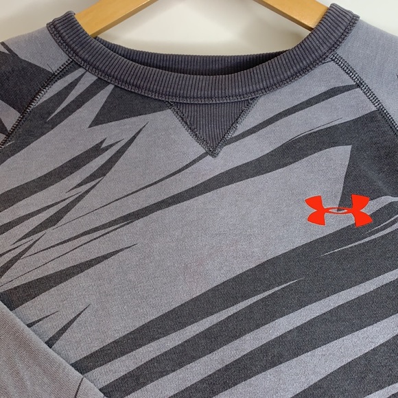 Under Armour Boys Pullover Sweatshirt Youth Large Gray Signature Hoodie B0922 - Picture 6 of 7